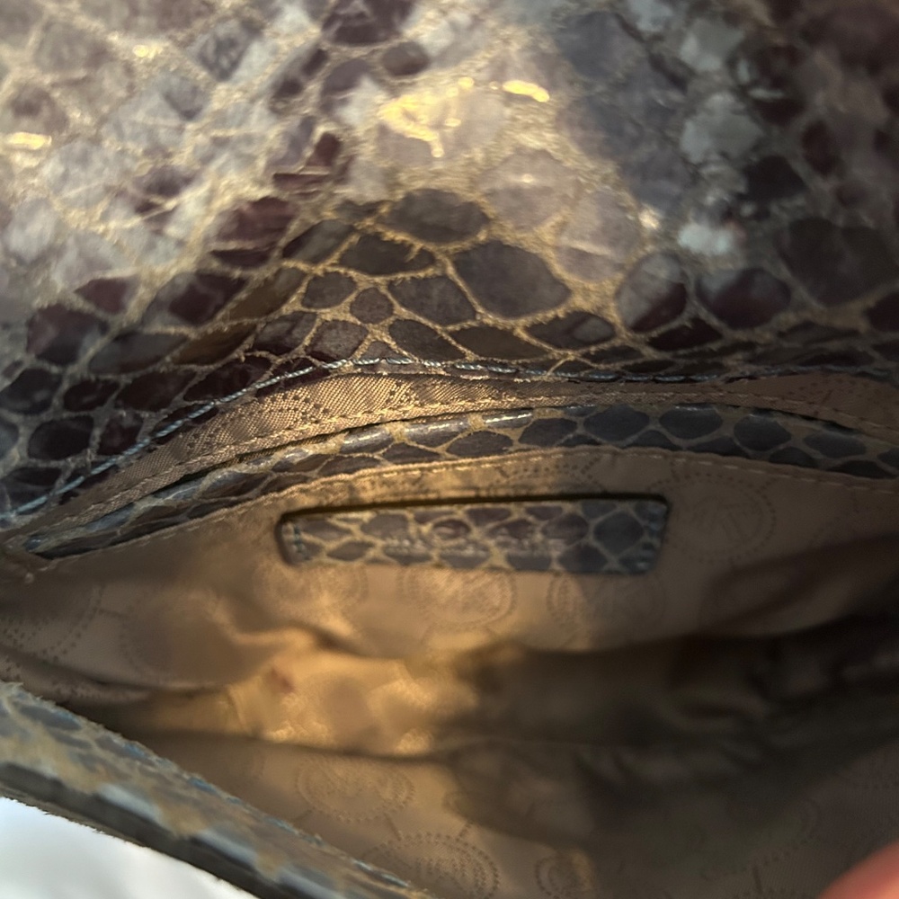 Michael Kors Fulton Python Print Small Demin Blue… - image 4